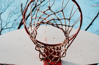 low angel view of basketball hoop