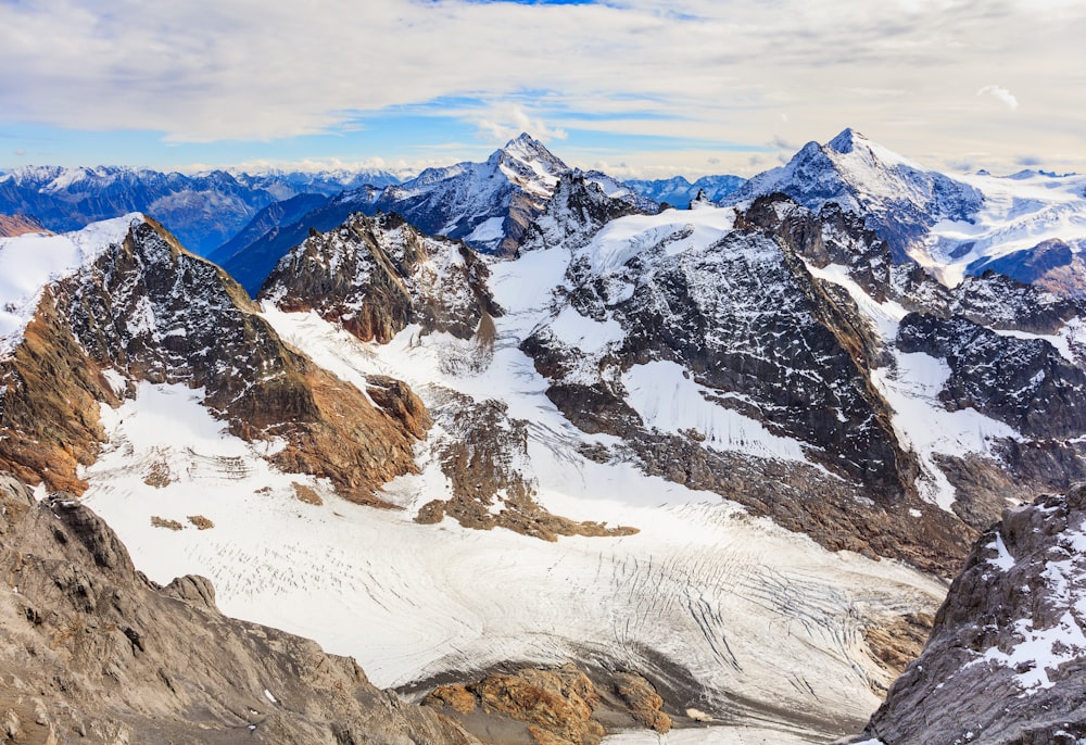 top view of snowy mountain