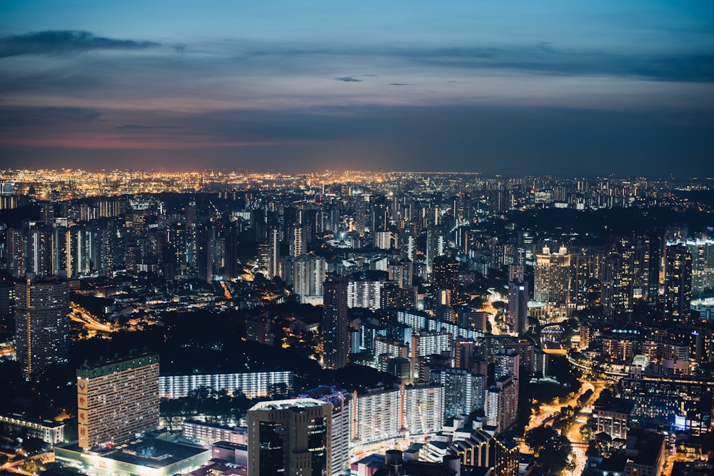 city skyline during nighttime