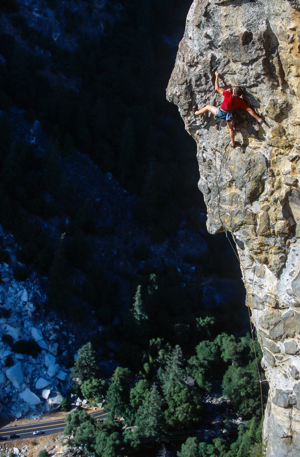 man hiking on mountain