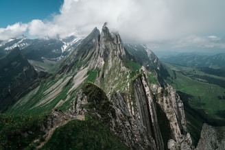 bird's eye photography of green mountain