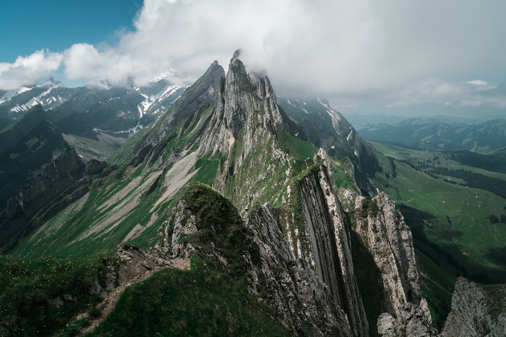 bird's eye photography of green mountain