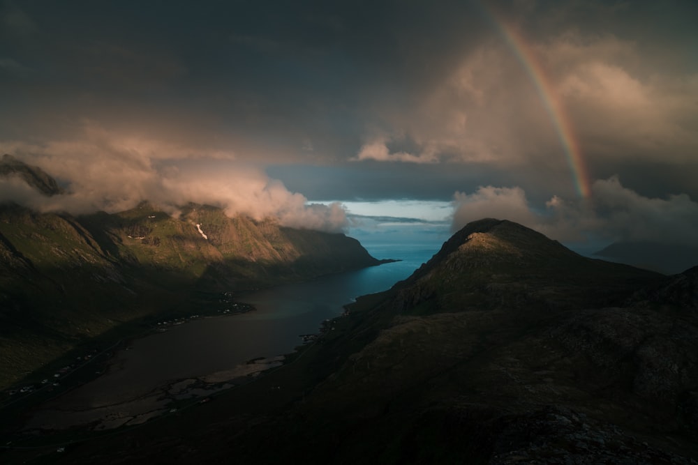 mountain near body of water