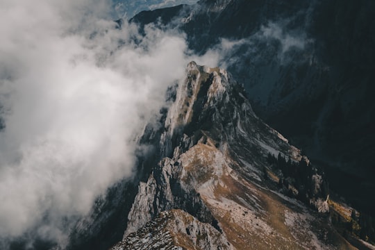 bird's eye view photograph of mountain in Fronalpstock Switzerland