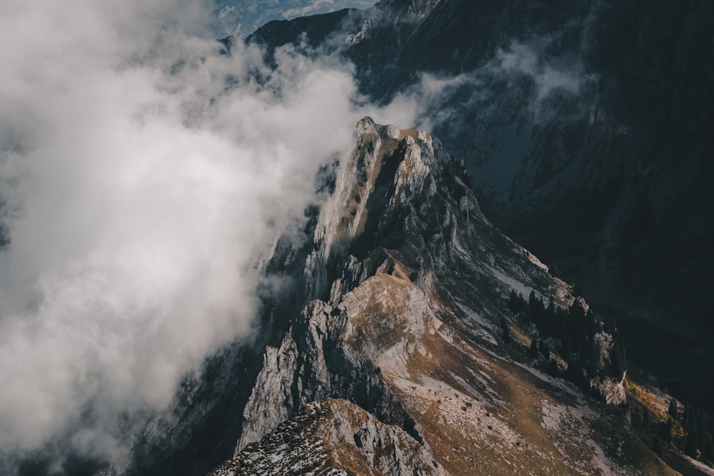 bird's eye view photograph of mountain