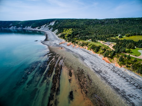 bird's eye-view photography of body of water in Advocate Harbour Canada