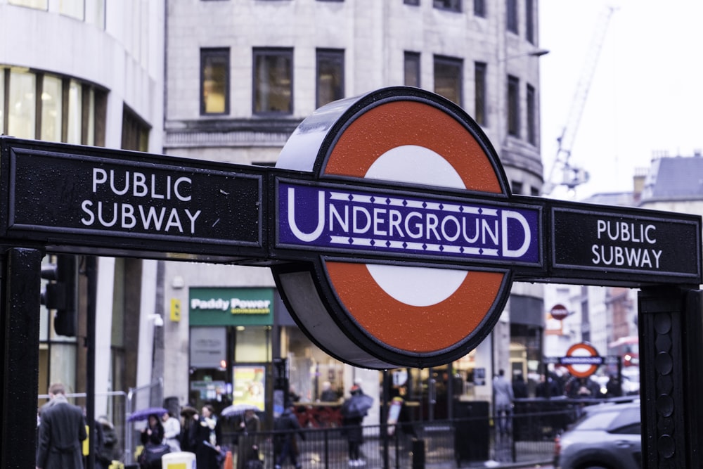 Underground signage during daytime