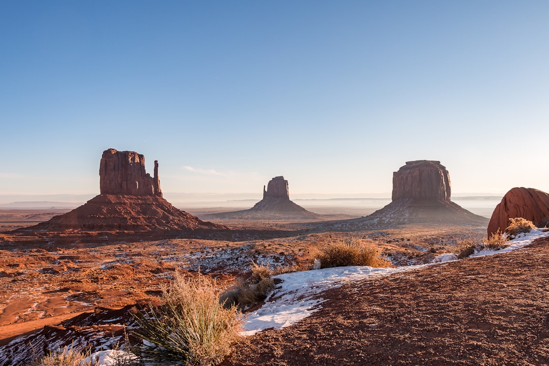 two plateau in distant of other plateau, Monument Valley