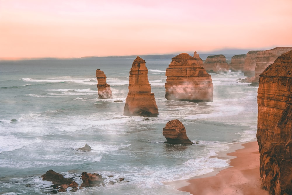 rock formation on seashore