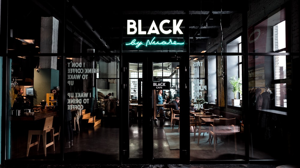 Black neon light signage