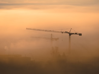 black and grey metal crane photography