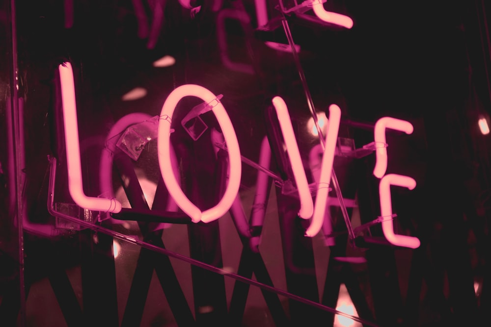 pink Love neon signage