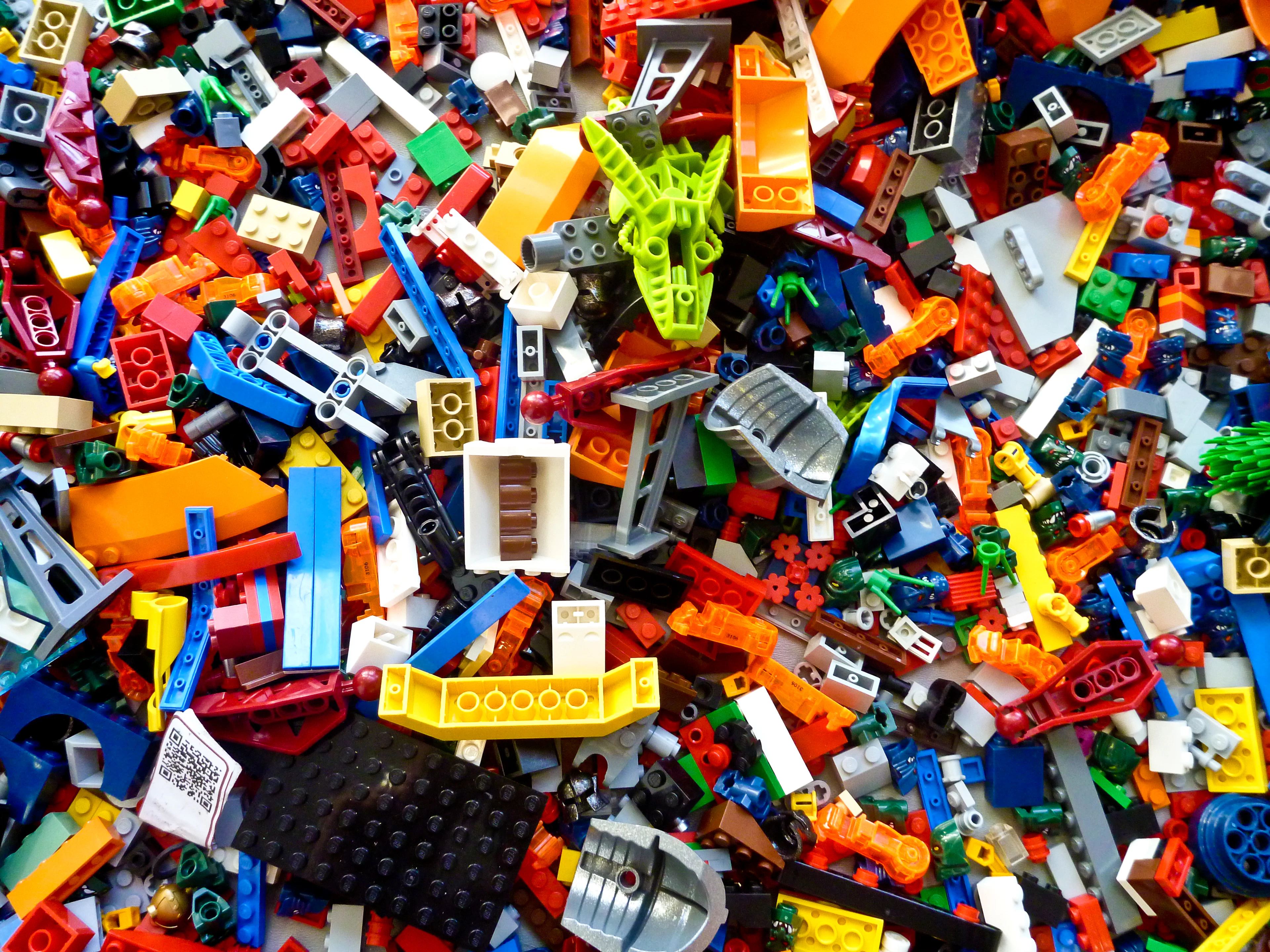 Colorful robotics and building components ready for competition