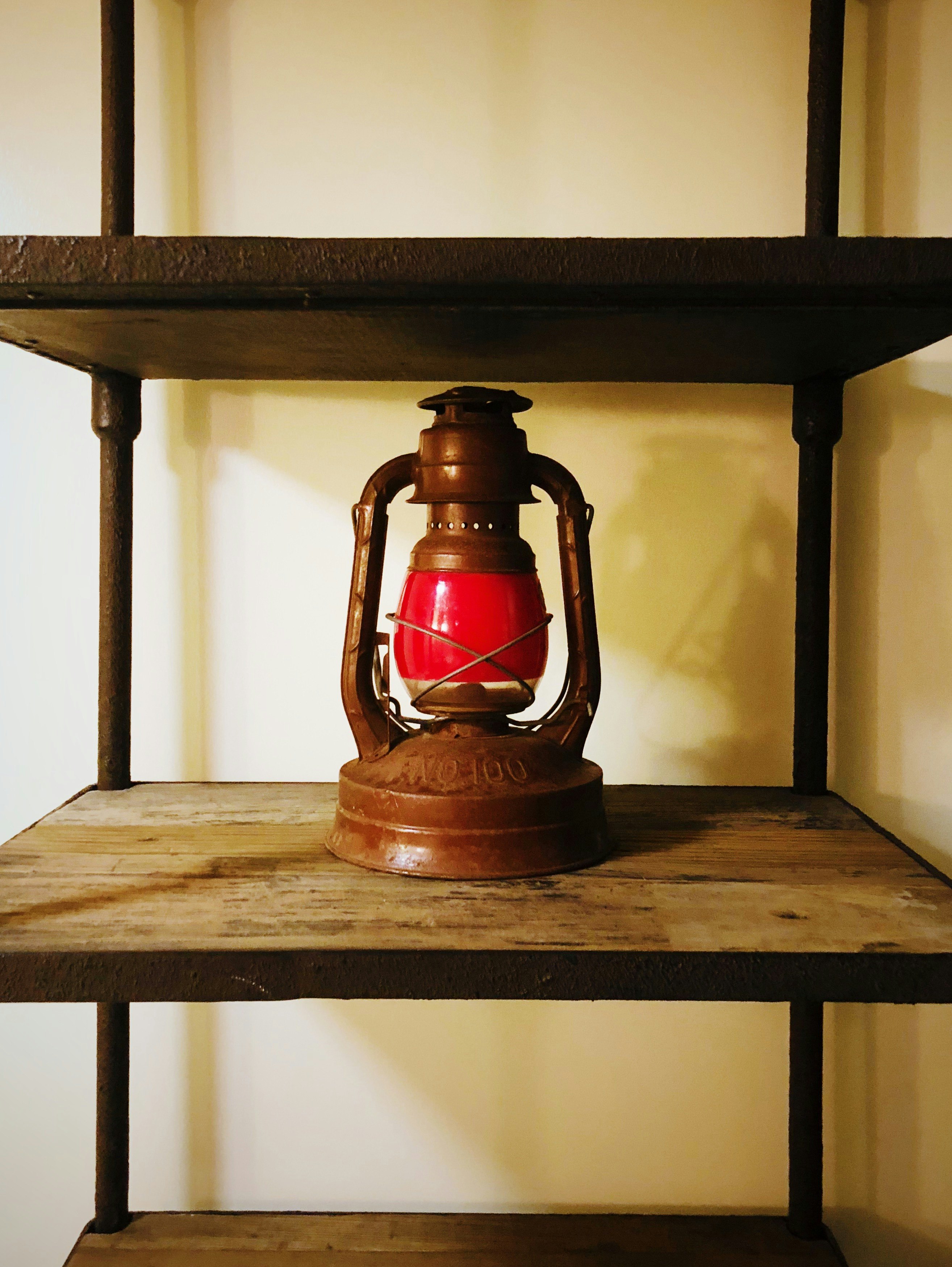 red kerosene lamp