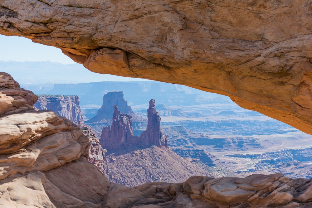 landscape photography of canyons