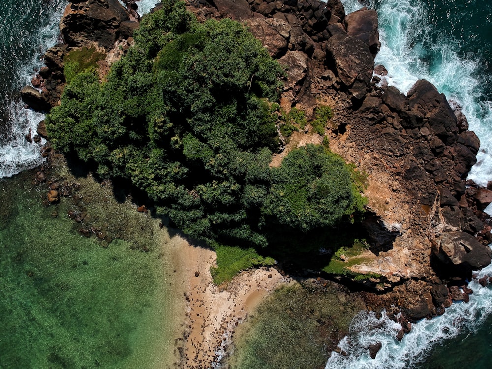 Fotografía de vista aérea de la isla durante el día