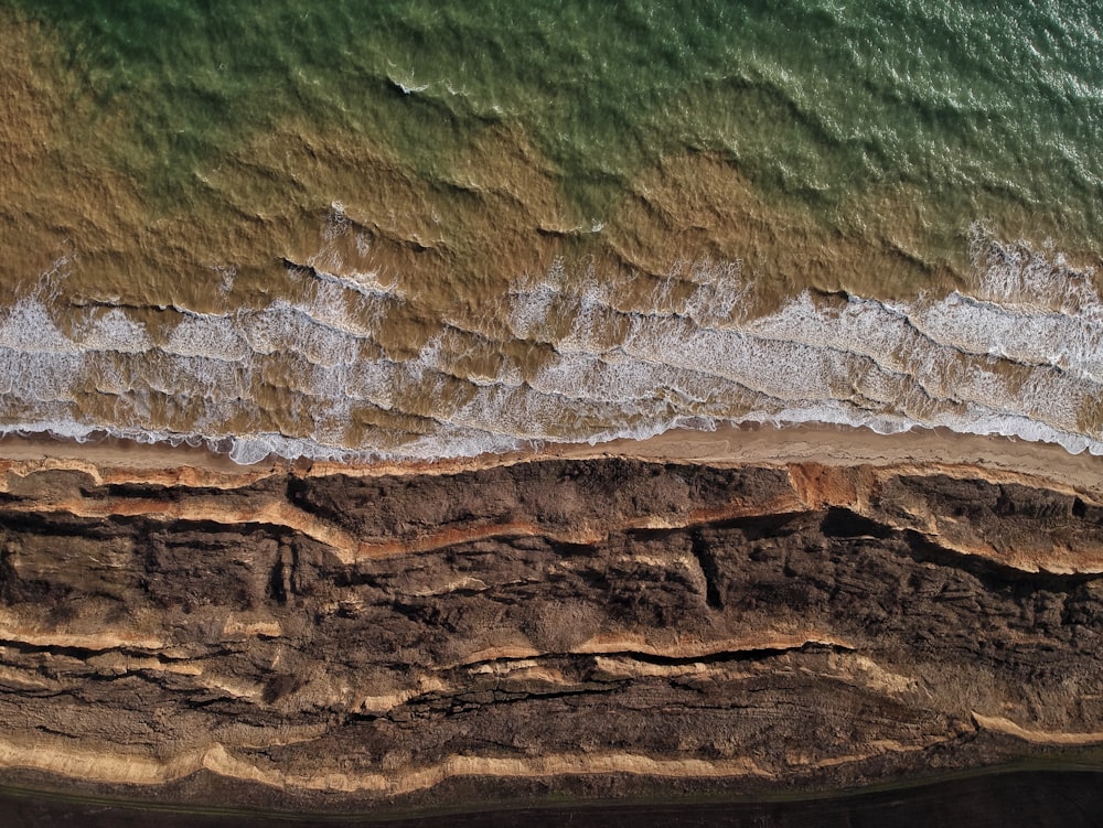 rocky beach with sea waves