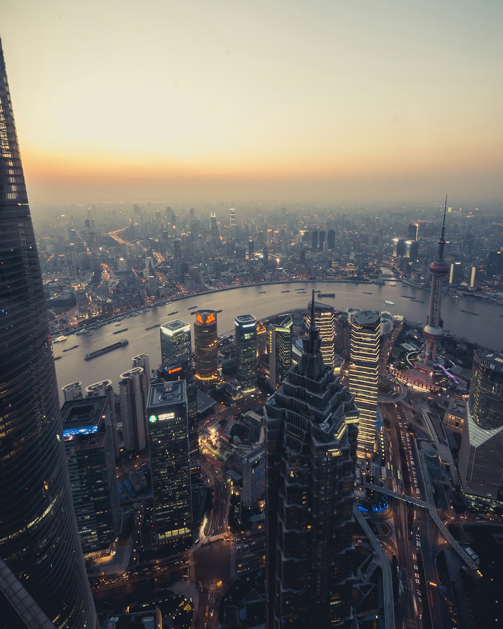 bird's eye view photograph of Oriental Pearls Shanghai