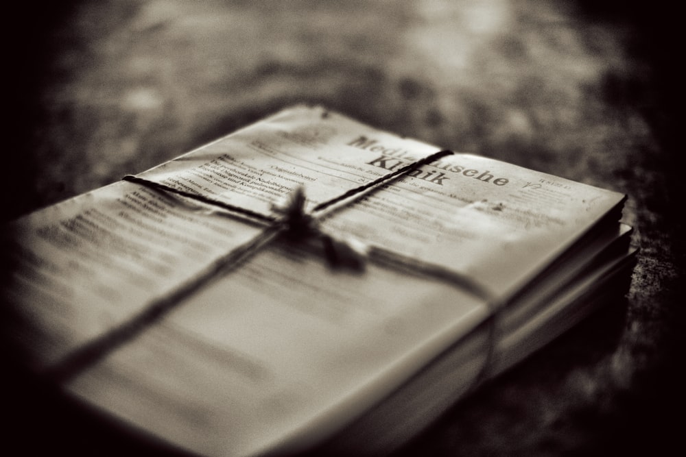 photo of bundle of tied books