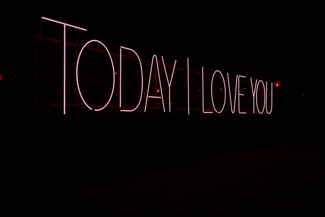 Today I Love You LED signage, Norrköping light festival. Art by Massimo Uberti & Marco Pollice Italy