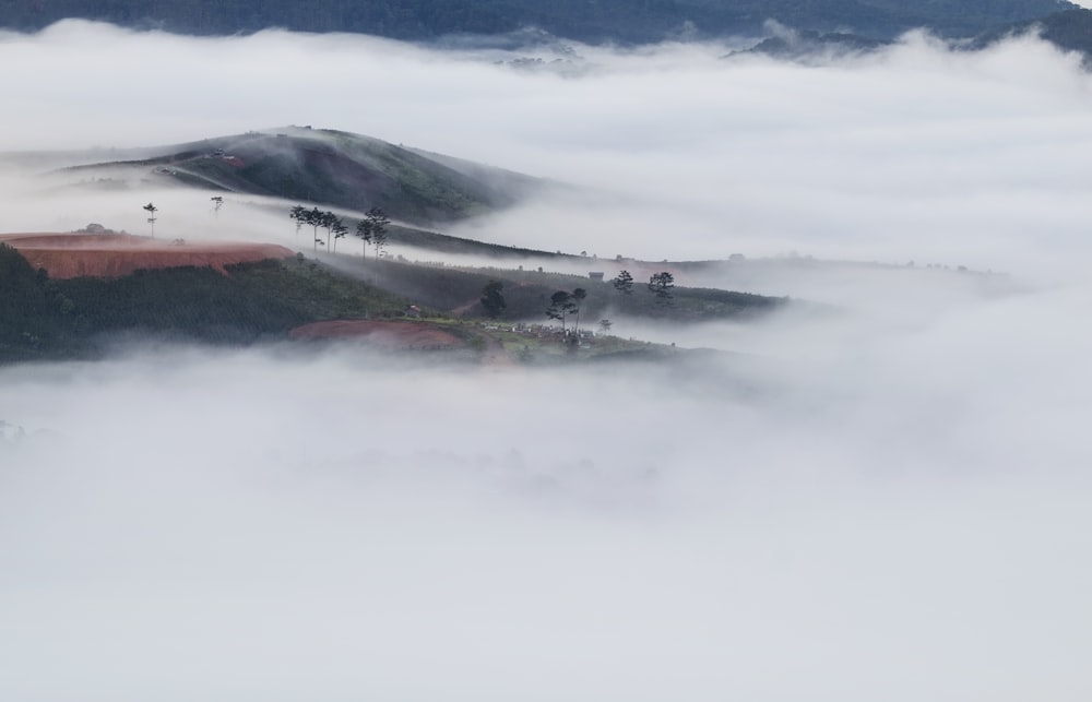 top view mountain with sea of clouds