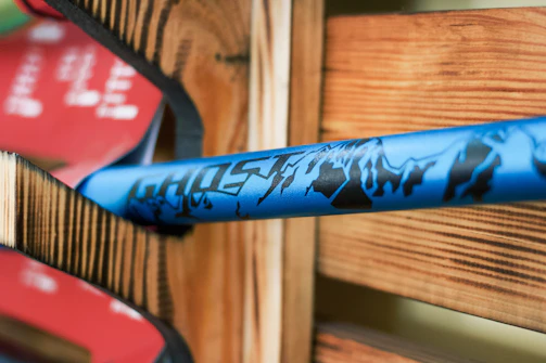 Close-up of specialized cleaning equipment with blue accents ready for use.