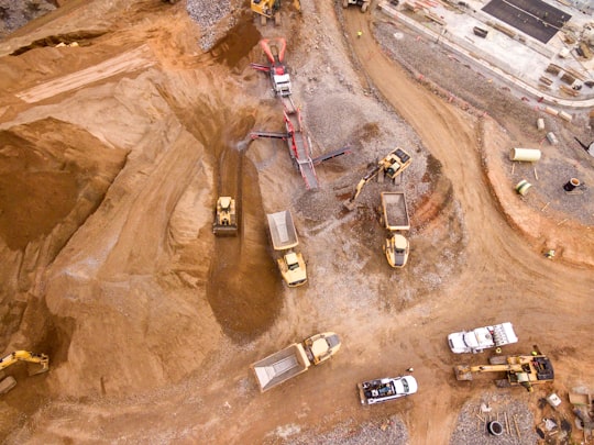 aerial photography of dump trucks in Atlanta United States