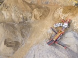 A panoramic view of Thanh Nam’s material stockpiles and excavation equipment