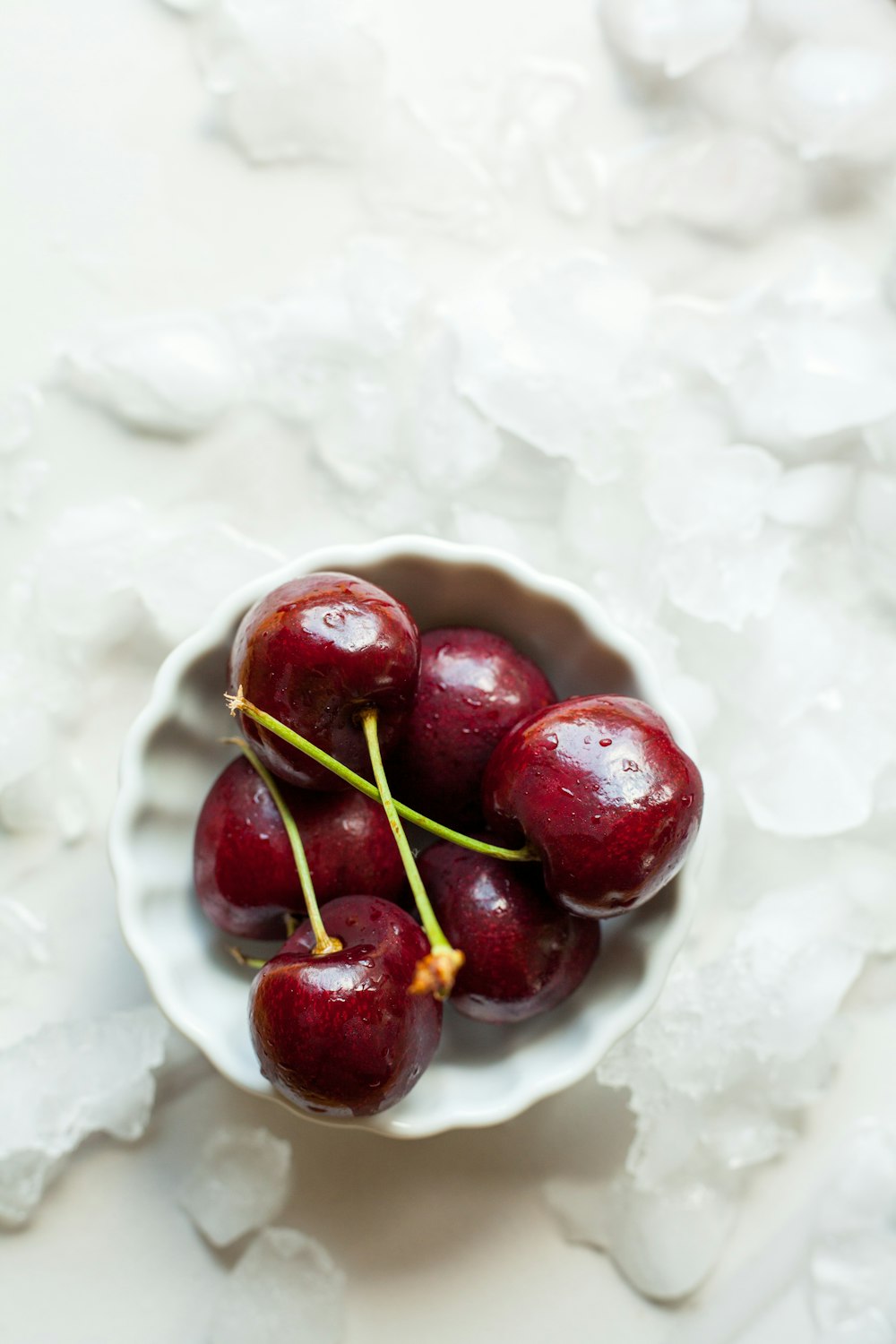 cherries on saucer