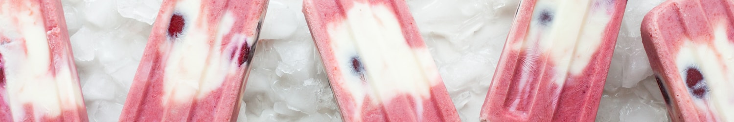 pink Popsicle with cherries on ice