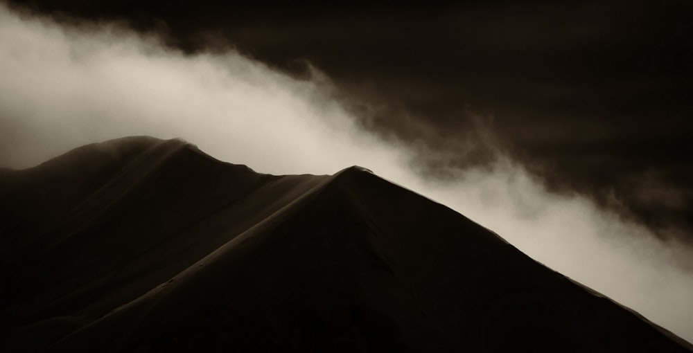 silhouette photo of mountain