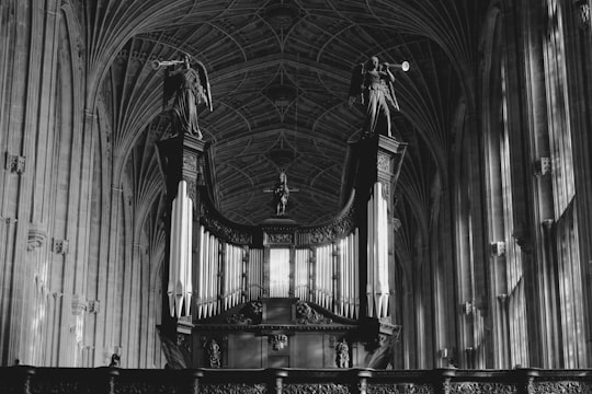grayscale photo of buillding in King's College Chapel United Kingdom