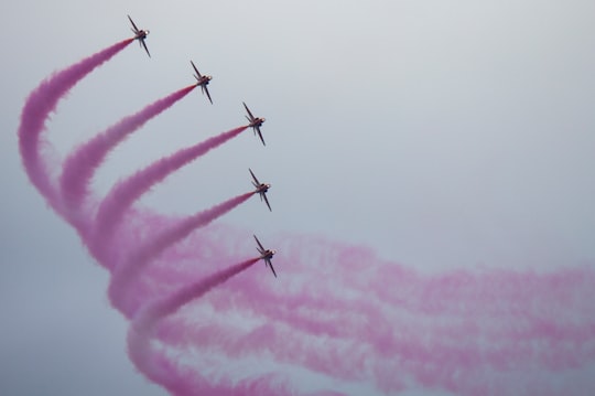 five jets flying during daytime in Swansea United Kingdom