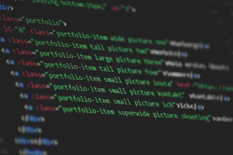 Close-up of computer code on screen