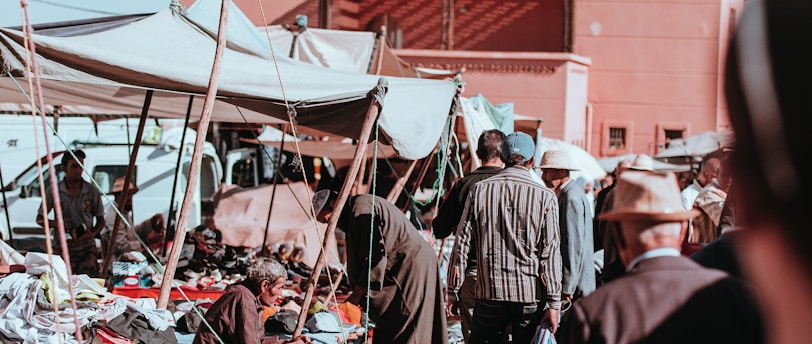 group of people on day market