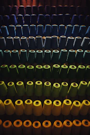 photo of assorted-color thread spool lot