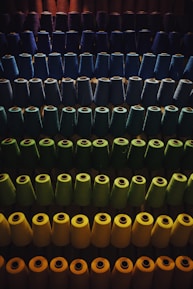 photo of assorted-color thread spool lot