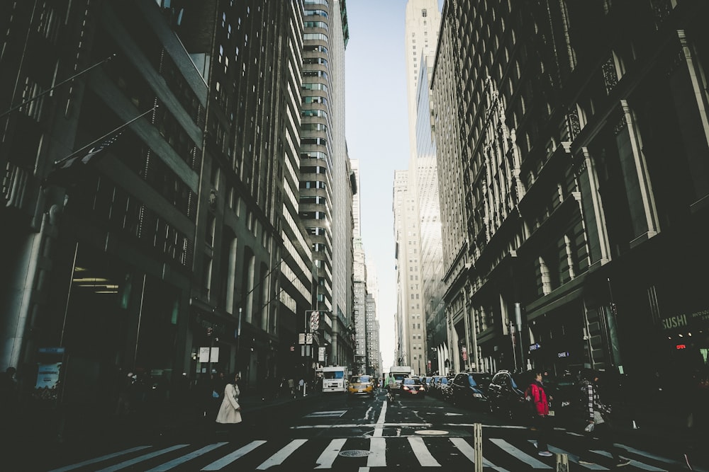 photo of people crossing street