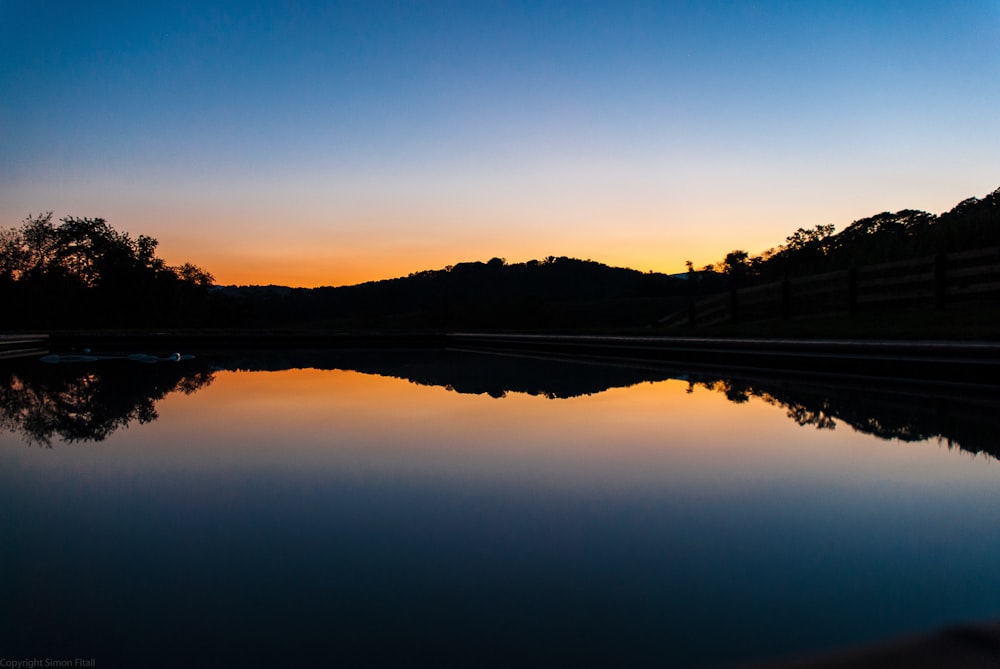 silhouette of river