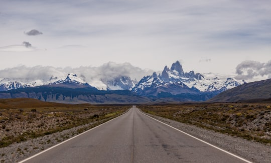 empty road towards mountain in Fitz Roy Argentina