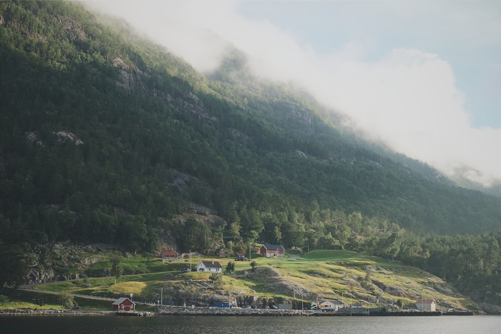 aerial view of green mountains