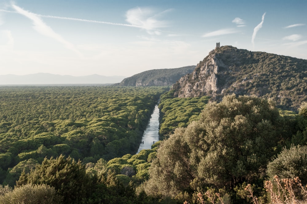 landscape photo of river and mountain