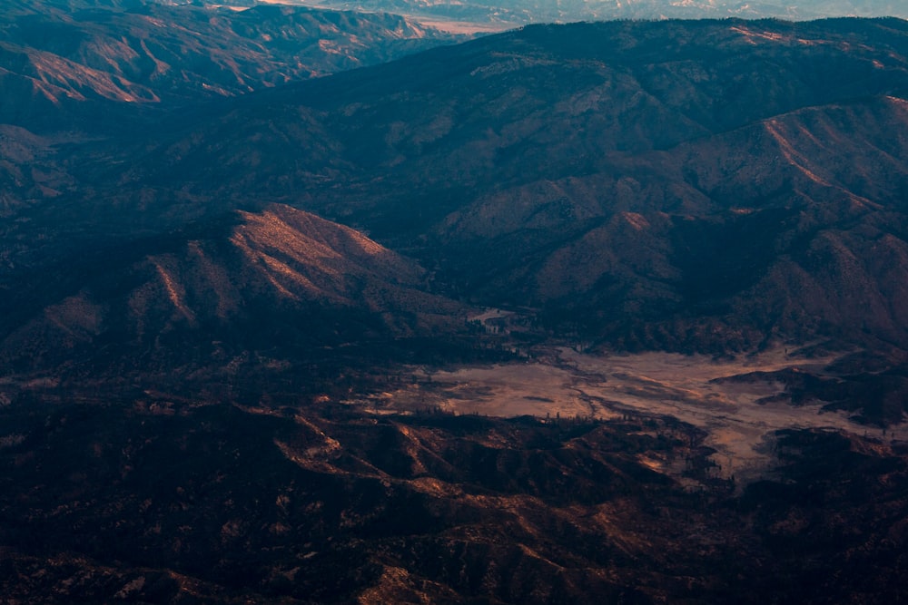 aerial photography of mountain