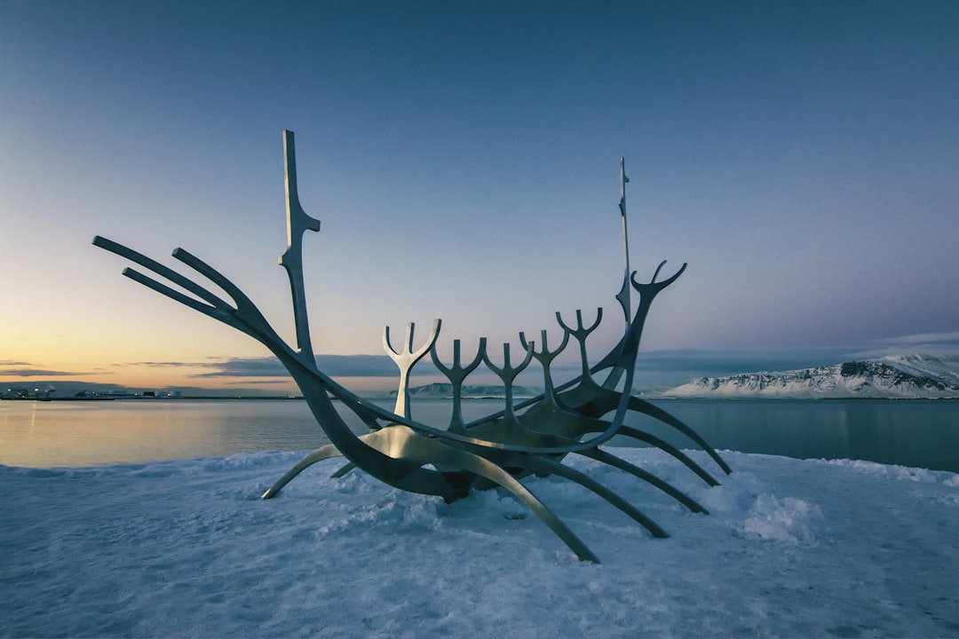 gray metal boatr frame, The sun voyager in Reykjavik