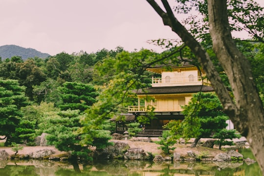 house standing on riverside in Kinkaku-ji Japan