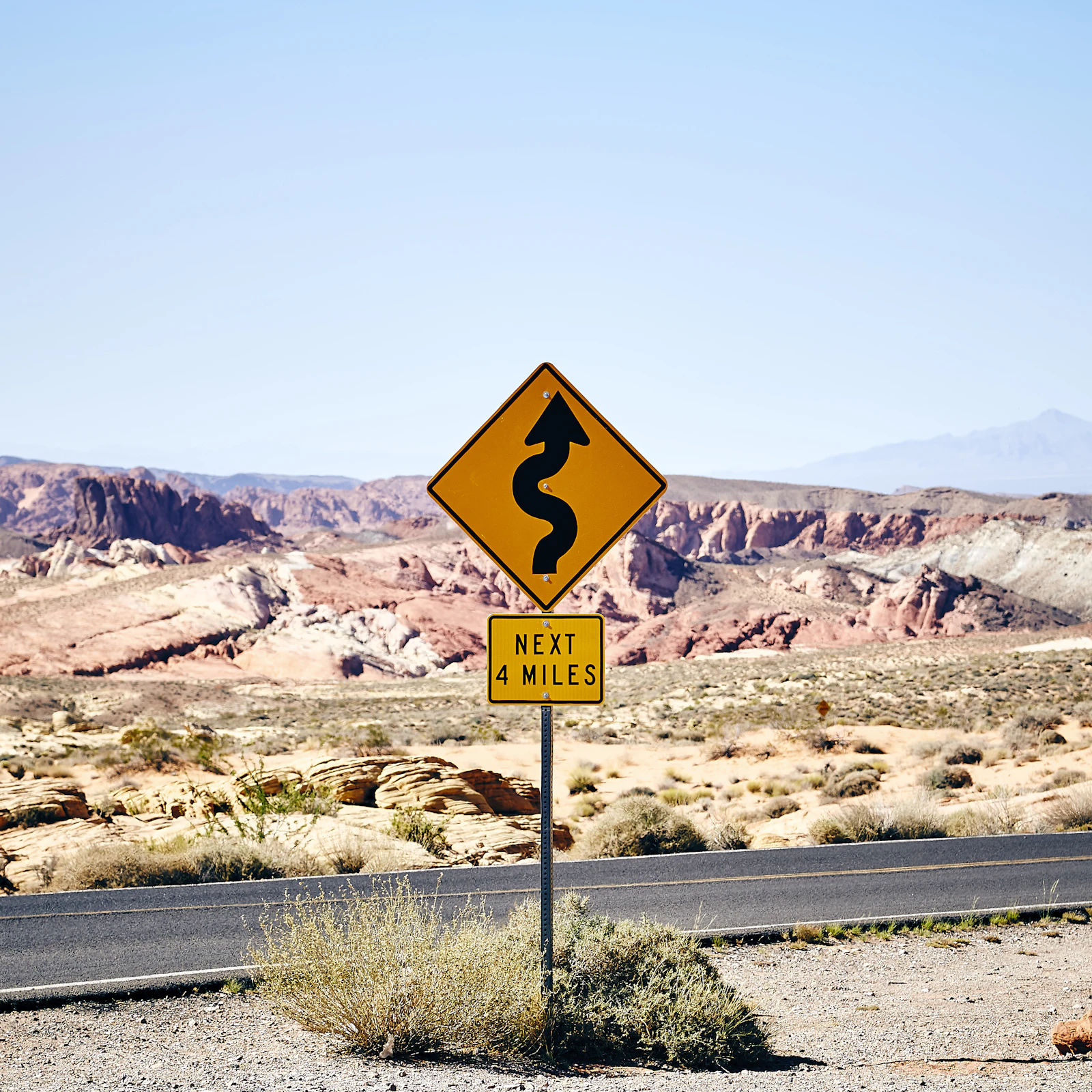 Curve road signage beside a road