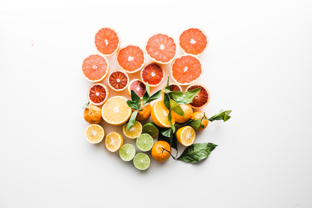 sliced fruit on white surface