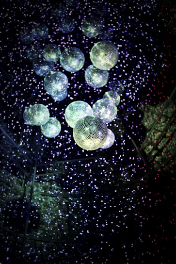 lighted hanging disco mirror balls