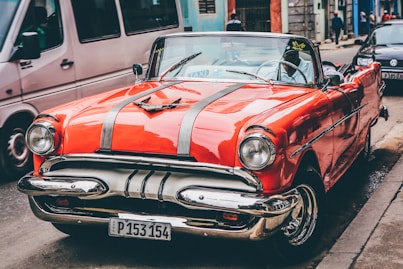 classic orange convertible coupe