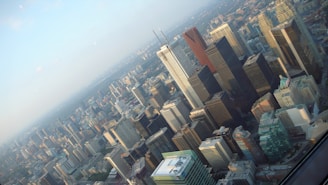 A city skyline viewed from above, symbolizing international business connections and expansion.